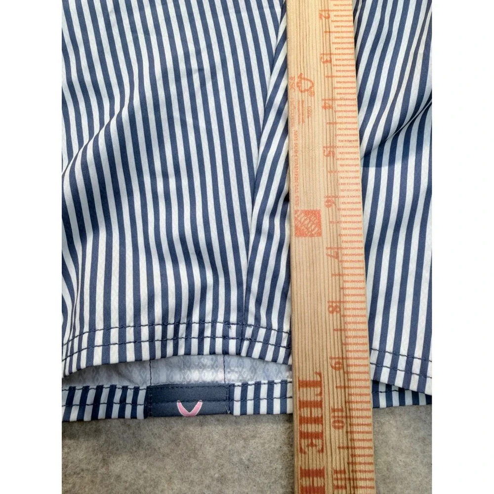 Vineyard Vines Board Shorts Mens 33 Blue Striped Fish‎ Tape Detail Swim Trunks